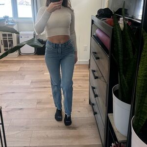 Good American Light Blue Straight Leg Jeans